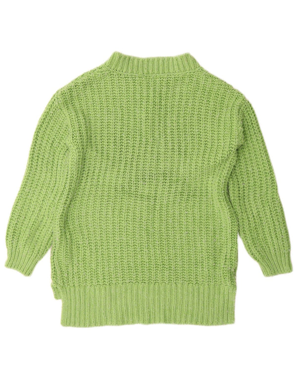 Marks & Spencer Womens Crop Oversized V-Neck Jumper Sweater UK 6 XS Green