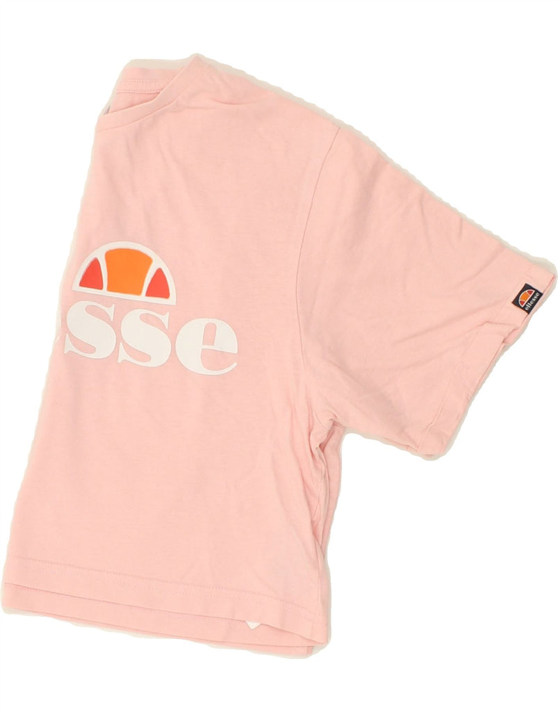 ELLESSE Womens Graphic Crop Top UK 10 Small Pink Cotton Vintage Ellesse and Second-Hand Ellesse from Messina Hembry 