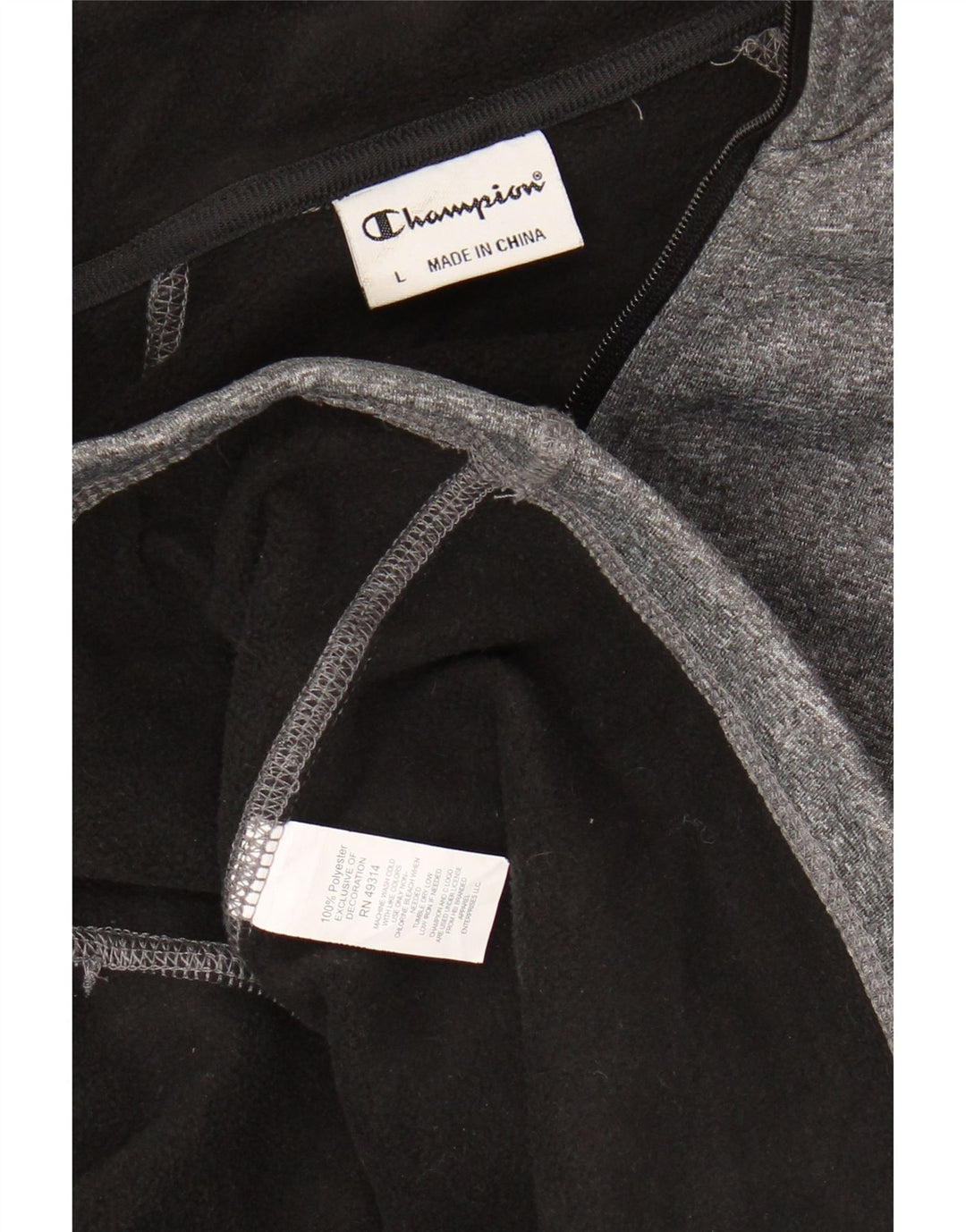 Champion Womens Tracksuit Top Jacket UK 16 Large Grey Flecked Polyester