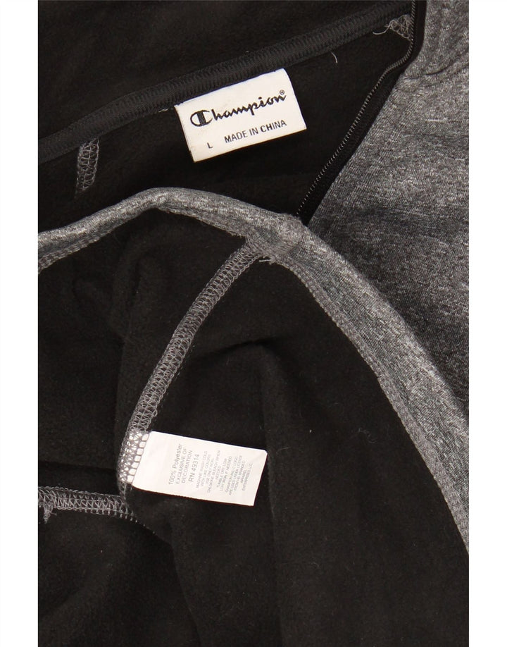 Champion Womens Tracksuit Top Jacket UK 16 Large Grey Flecked Polyester