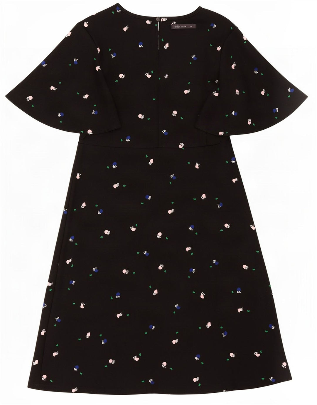 Marks & Spencer Womens Abstract Pattern A-Line Dress UK 10 Small Black