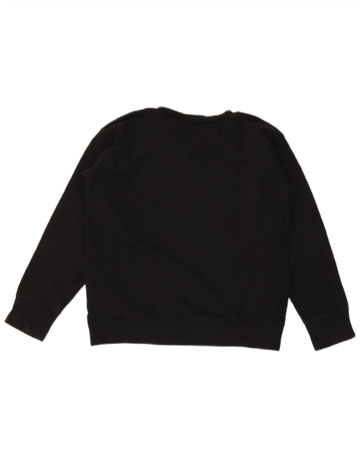 Diesel Womens Graphic Sweatshirt Jumper UK 12 Medium Black Cotton