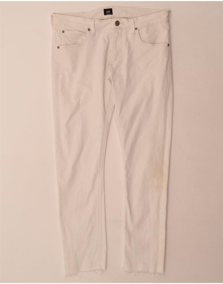 Lee Womens Luke Tapered Slim Jeans W32 L29 White Cotton