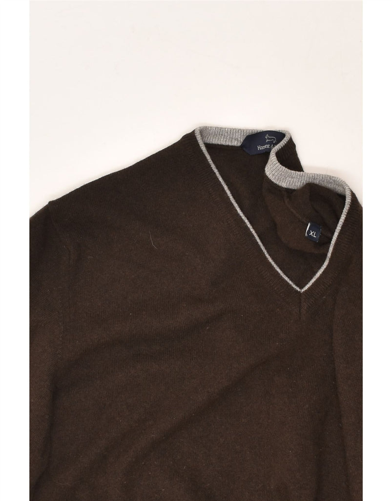 HARMONT & BLAINE Mens Slim Fit V-Neck Jumper Sweater XL Brown Wool | Vintage Harmont & Blaine | Thrift | Second-Hand Harmont & Blaine | Used Clothing | Messina Hembry 