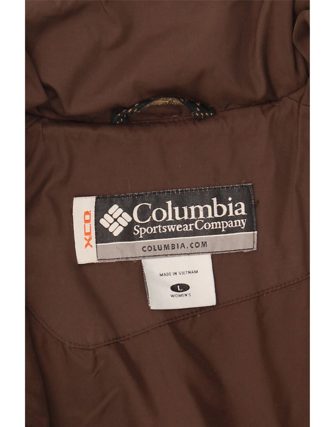 COLUMBIA Womens Padded Coat UK 16 Large Brown Nylon Vintage Columbia and Second-Hand Columbia from Messina Hembry 