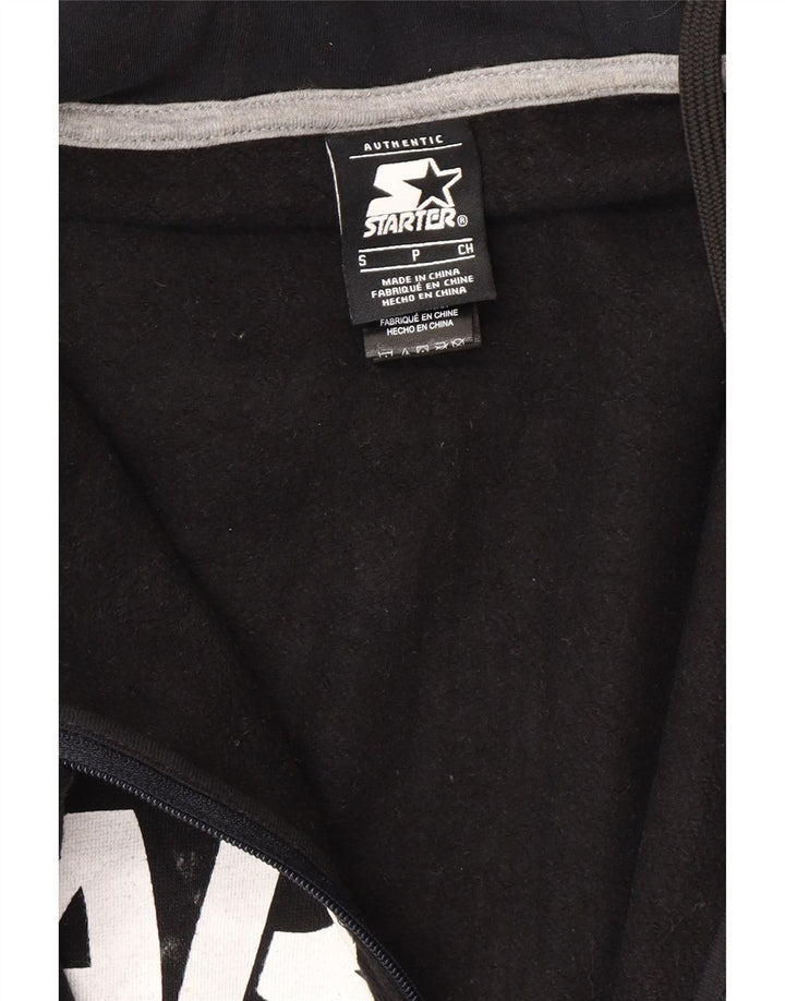 Starter Mens Graphic Zip Hoodie Sweater Small Black Cotton