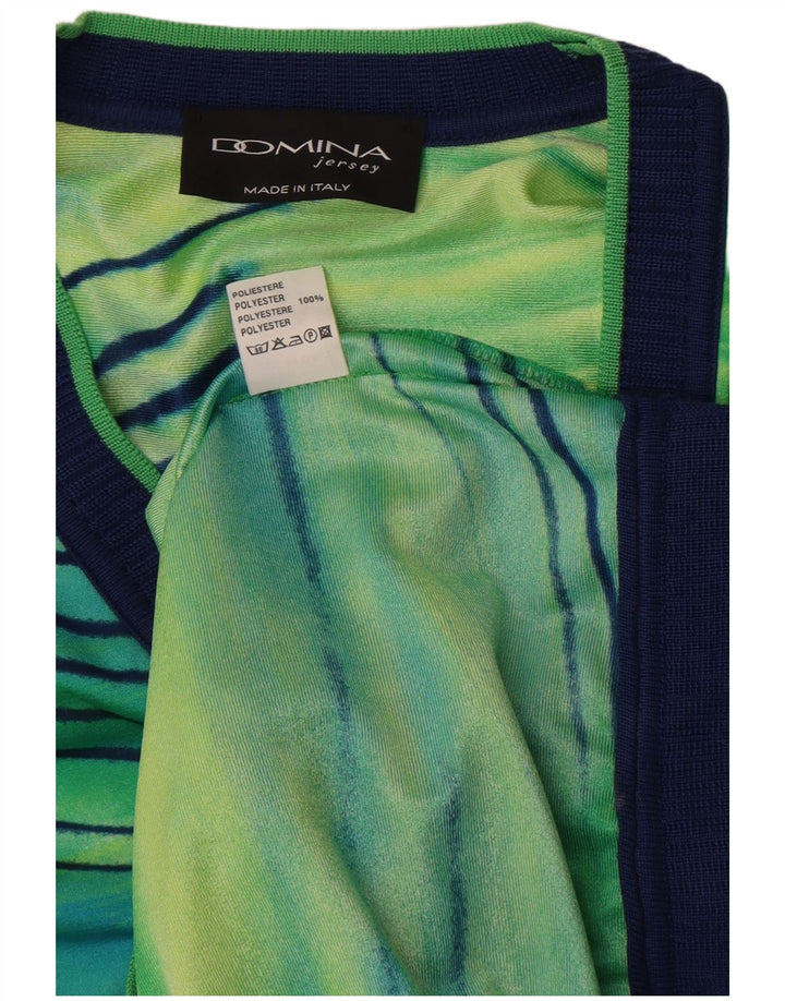 Domina Womens Short Sleeve Cardigan Top IT 44 Medium Green Tie Dye