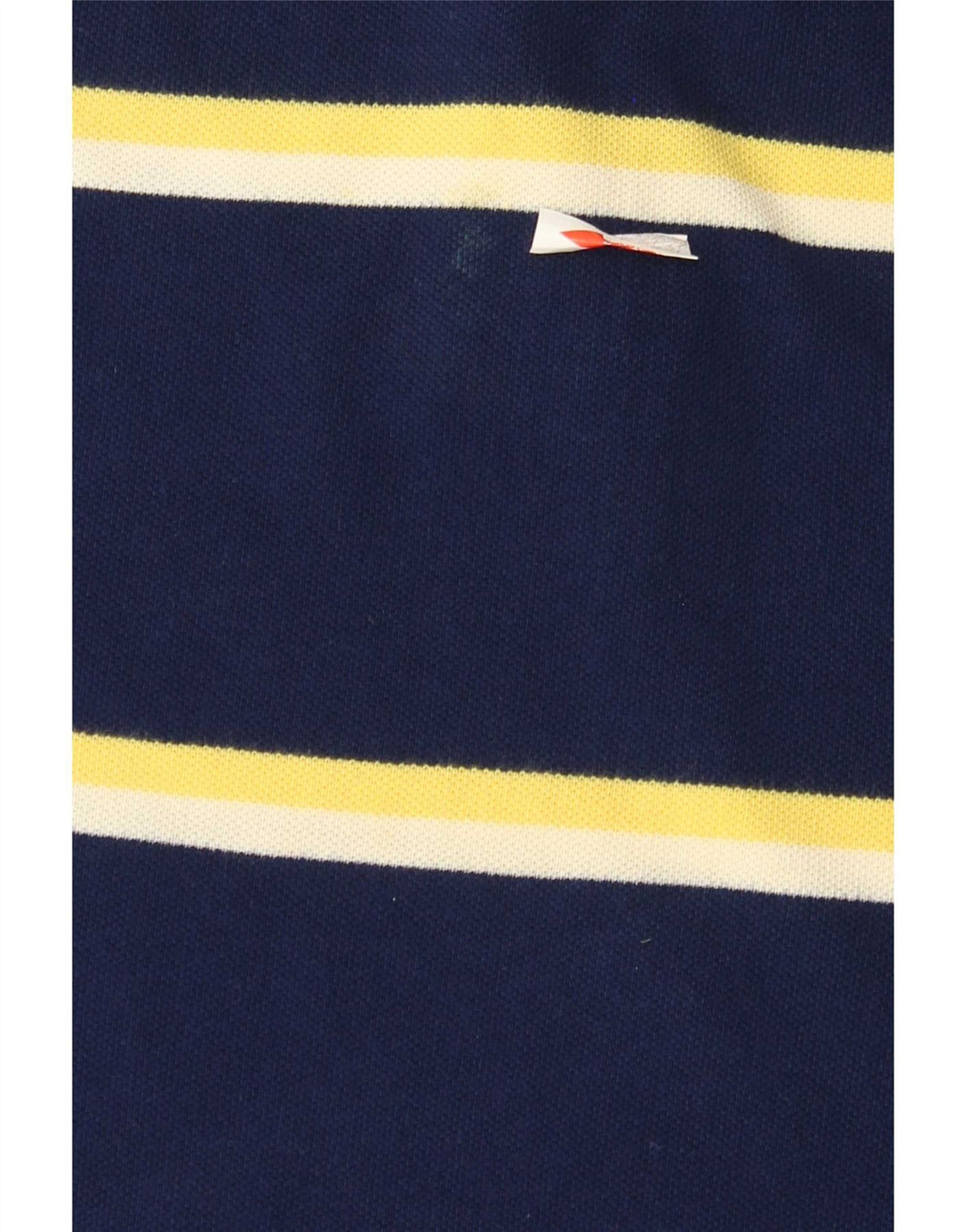 Chaps Mens Polo Shirt Large Navy Blue Striped Cotton