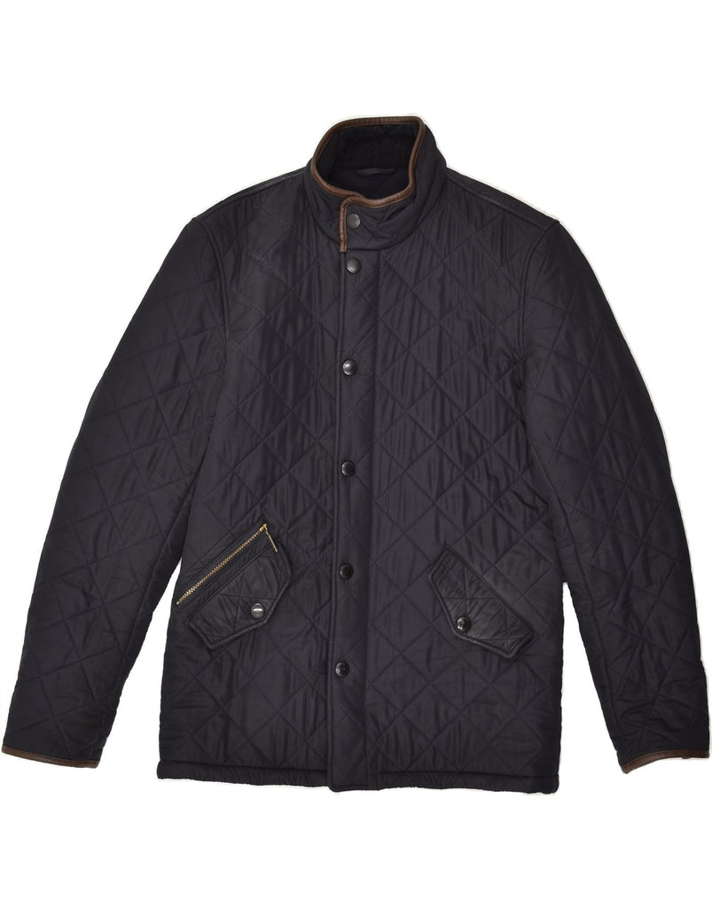 BARBOUR Mens Quilted Jacket UK 36 Small Black Polyamide | Vintage Barbour | Thrift | Second-Hand Barbour | Used Clothing | Messina Hembry 