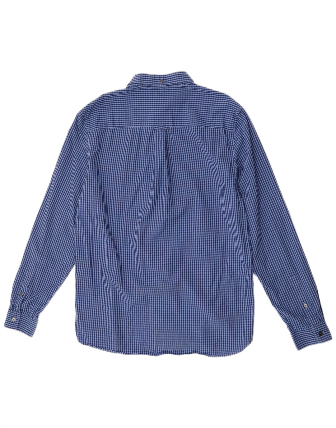 Lyle & Scott Mens Shirt Medium Blue Gingham Cotton