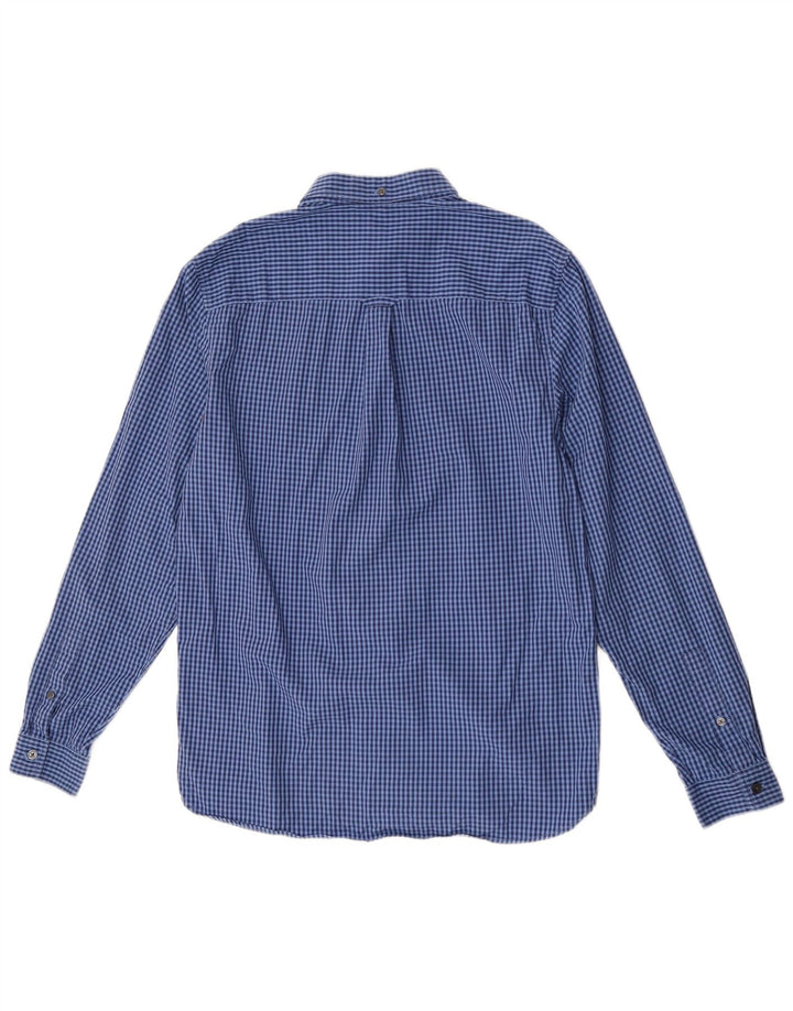 Lyle & Scott Mens Shirt Medium Blue Gingham Cotton