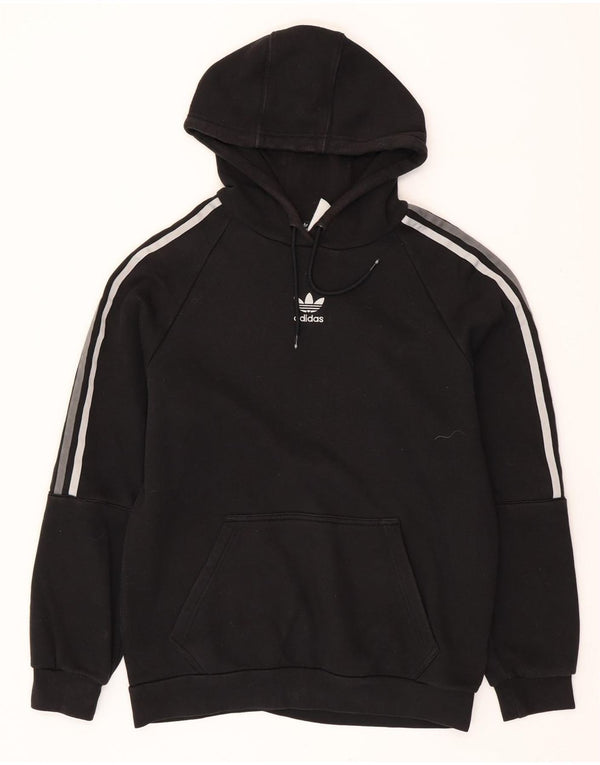 ADIDAS Mens Hoodie Jumper Medium Black Cotton