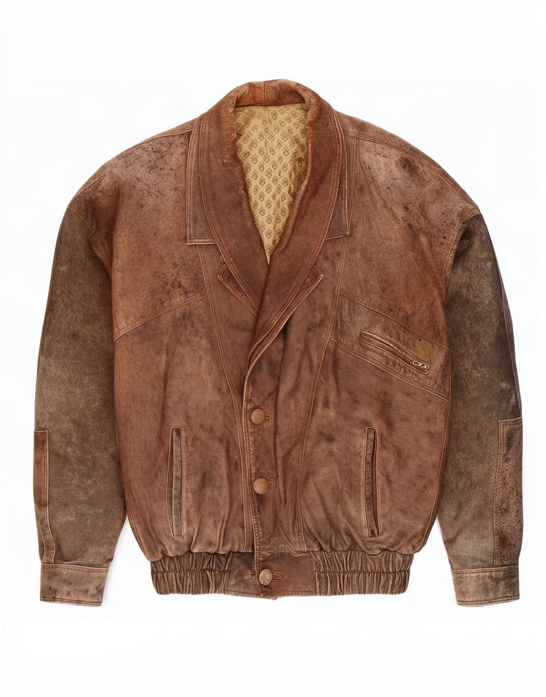 Vintage Mens Leather Jacket UK 42 XL Brown
