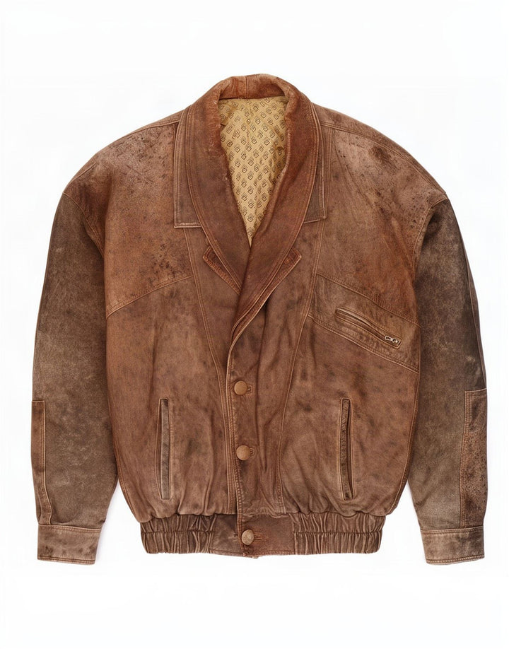 Vintage Mens Leather Jacket UK 42 XL Brown