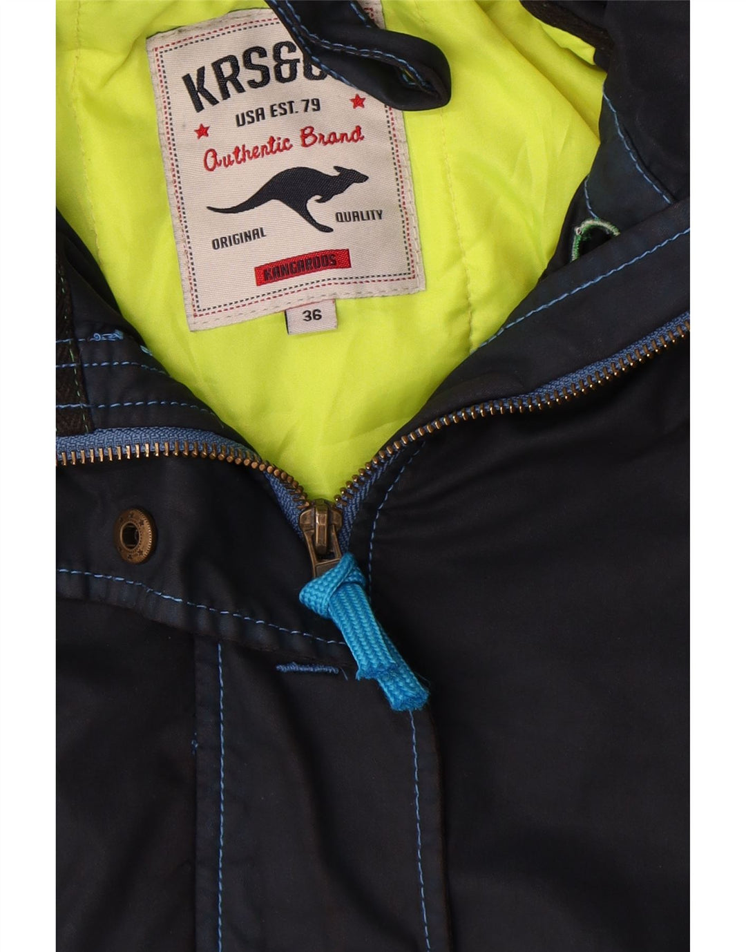 Kangaroos Womens Hooded Parka Jacket EU 36 Small Navy Blue