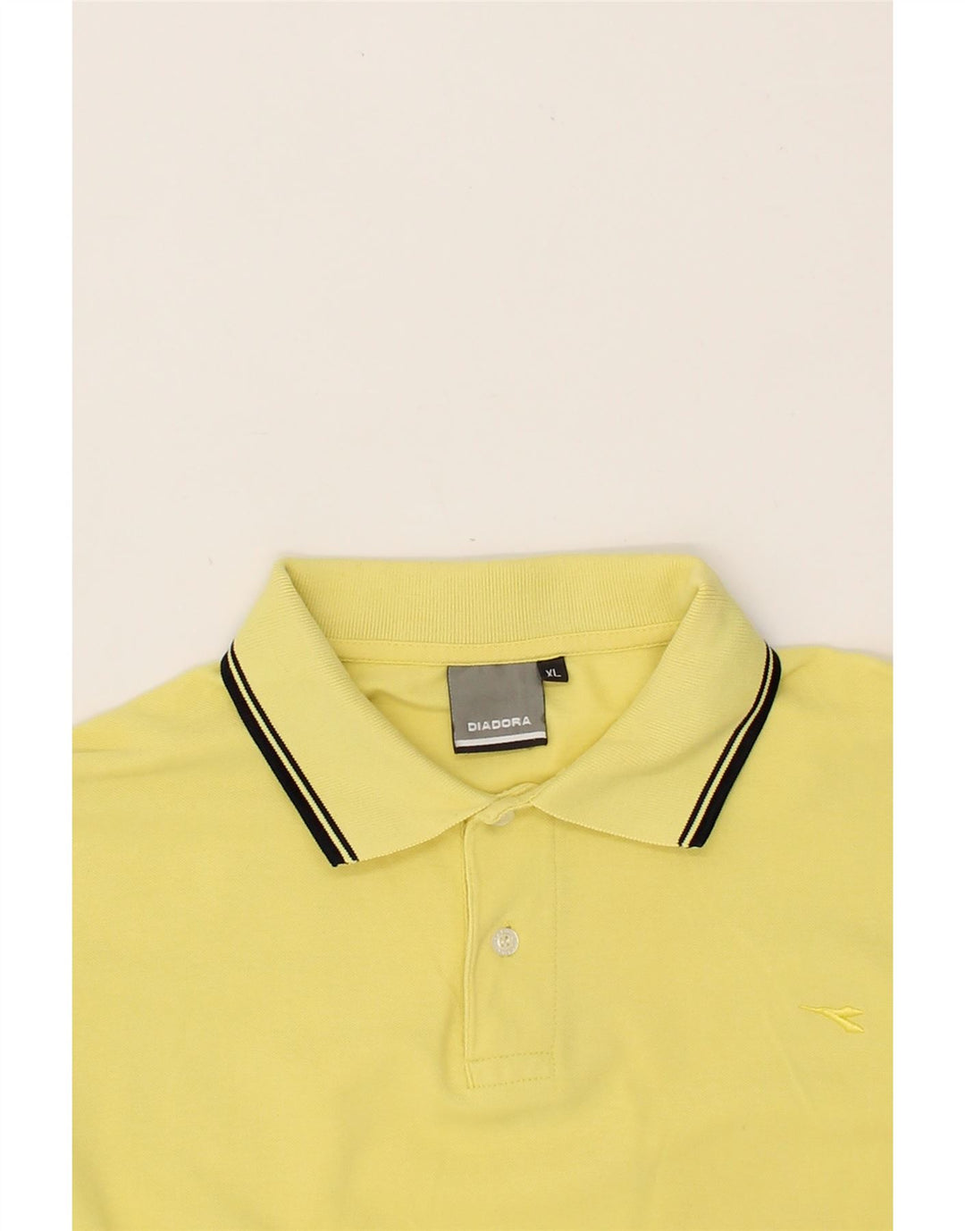 DIADORA Mens Polo Shirt XL Yellow Vintage Diadora and Second-Hand Diadora from Messina Hembry 
