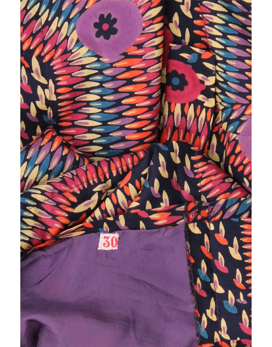 Vintage Womens Long Sleeve Wrap Dress UK 12 Medium Multicoloured Geometric