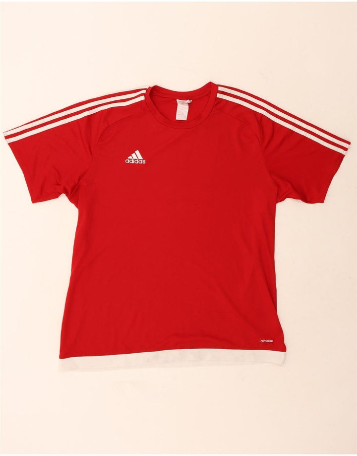 ADIDAS Mens Climalite T-Shirt Top XL Red Polyester Vintage Adidas and Second-Hand Adidas from Messina Hembry 