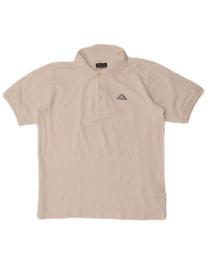 Kappa Mens Polo Shirt Small White Cotton