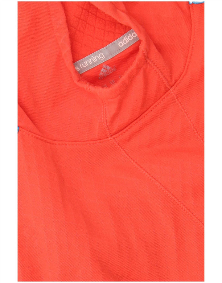 Adidas Womens Hoodie Jumper UK 14 Medium Red Polyester