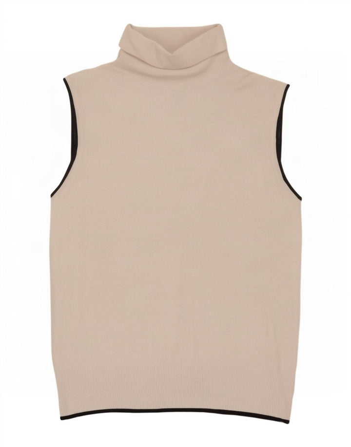 Zara Womens Vest Tank Top UK 12 Medium Beige Viscose