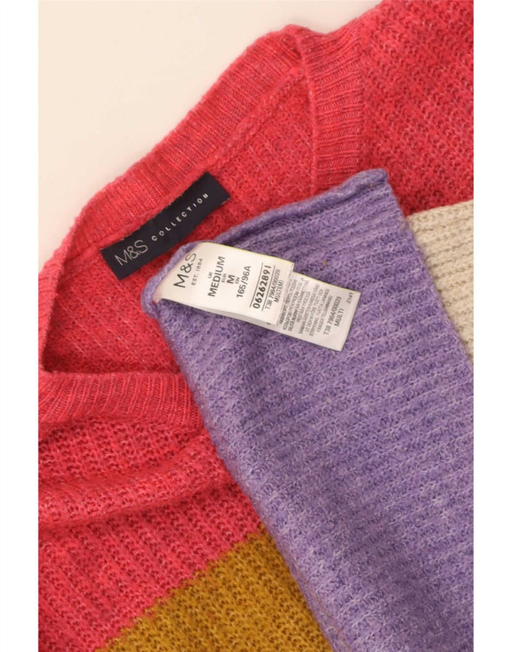 Marks & Spencer Womens Boat Neck Jumper Sweater UK 14 Medium Multicoloured