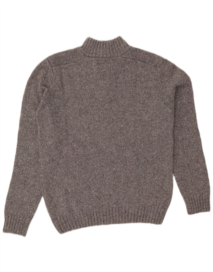 Marlboro Classics Mens Button Neck Jumper Sweater Large Grey Wool