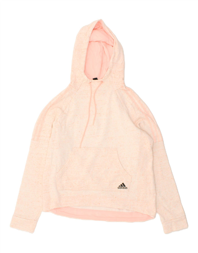 ADIDAS Womens Oversized Hoodie Jumper UK 8/10 Small Beige Flecked | Vintage Adidas | Thrift | Second-Hand Adidas | Used Clothing | Messina Hembry 