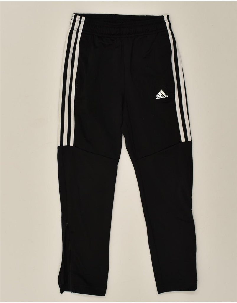 ADIDAS Boys Climalite Tracksuit Trousers 7-8 Years Black Polyester | Vintage Adidas | Thrift | Second-Hand Adidas | Used Clothing | Messina Hembry 