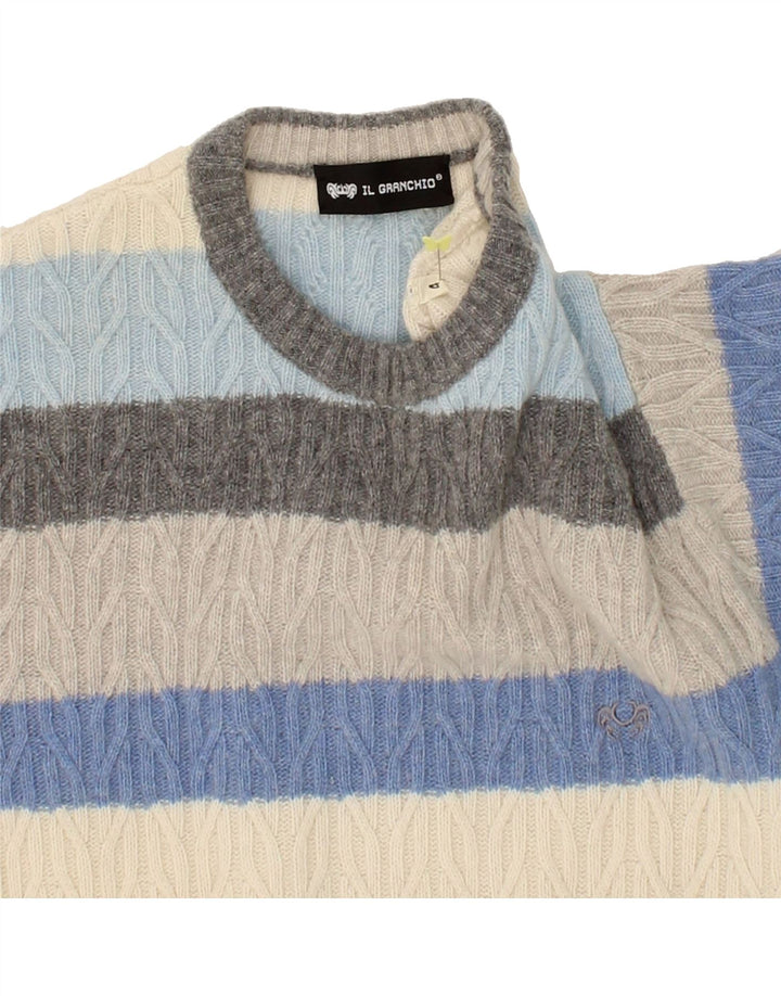 IL GRANCHIO Womens Crew Neck Jumper Sweater UK 14 Medium Multicoloured Vintage Il Granchio and Second-Hand Il Granchio from Messina Hembry 