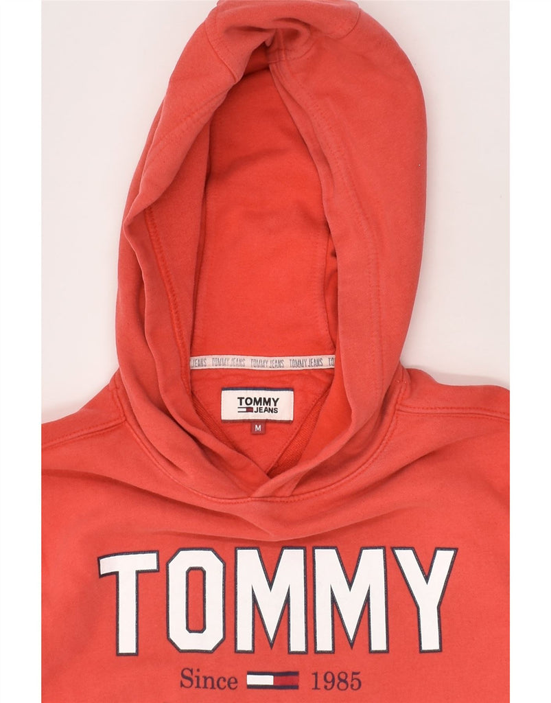 TOMMY HILFIGER Mens Graphic Hoodie Jumper Medium Red Cotton | Vintage Tommy Hilfiger | Thrift | Second-Hand Tommy Hilfiger | Used Clothing | Messina Hembry 