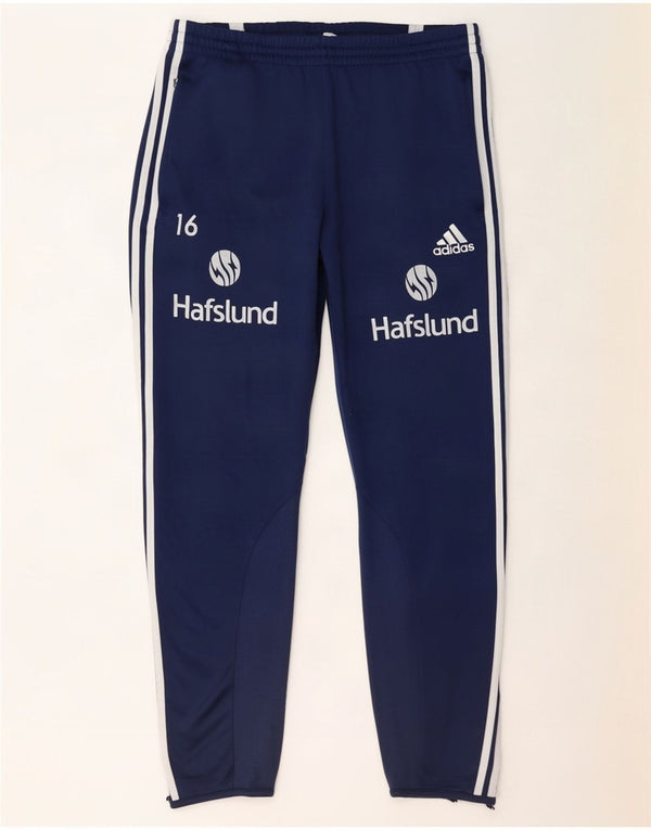 Adidas Mens Graphic Tracksuit Trousers Joggers Large Navy Blue Polyester