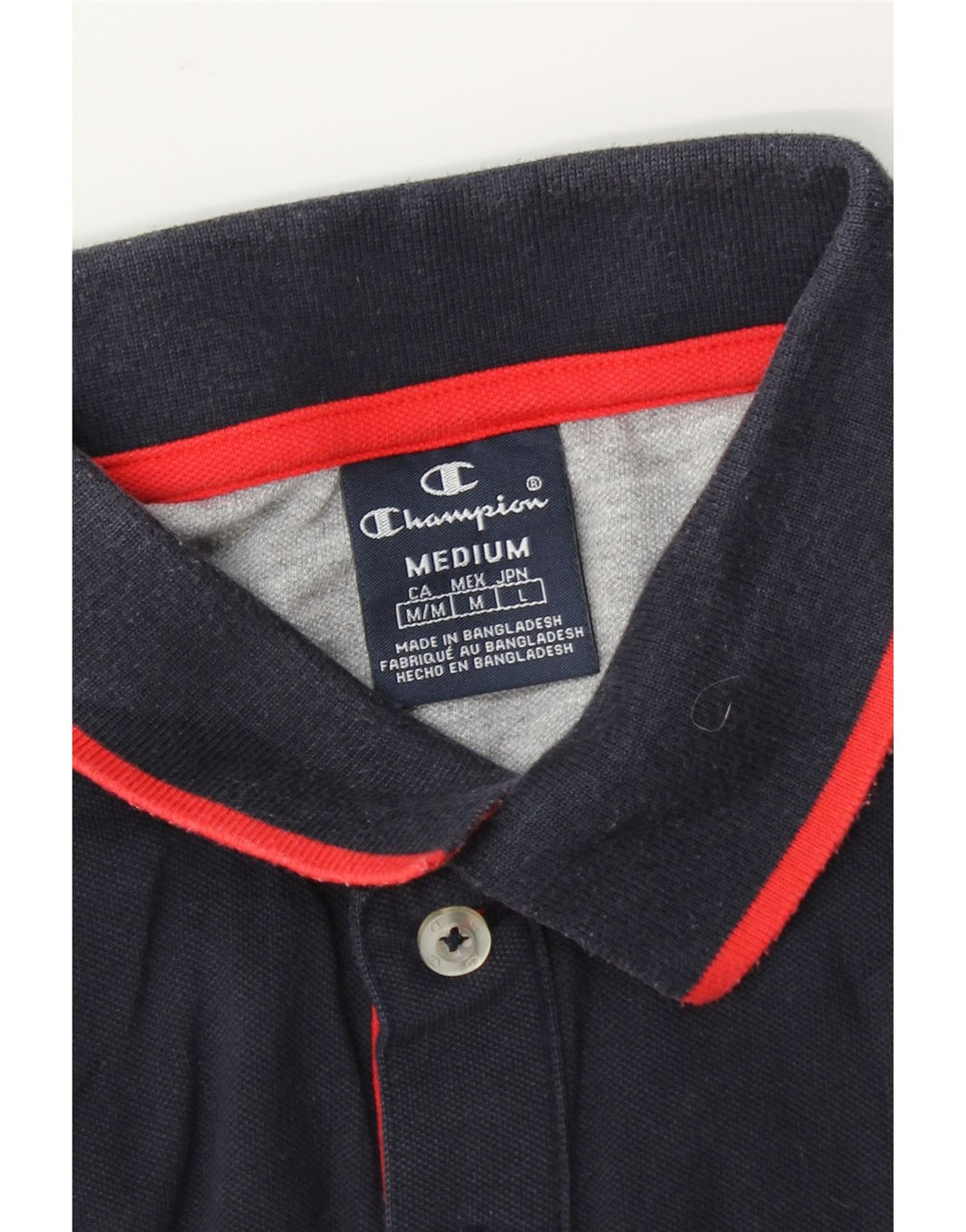 CHAMPION Mens Polo Shirt Medium Navy Blue Vintage Champion and Second-Hand Champion from Messina Hembry 