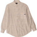 Trussardi Mens Checked  Shirt Medium Off White Plaid Cotton