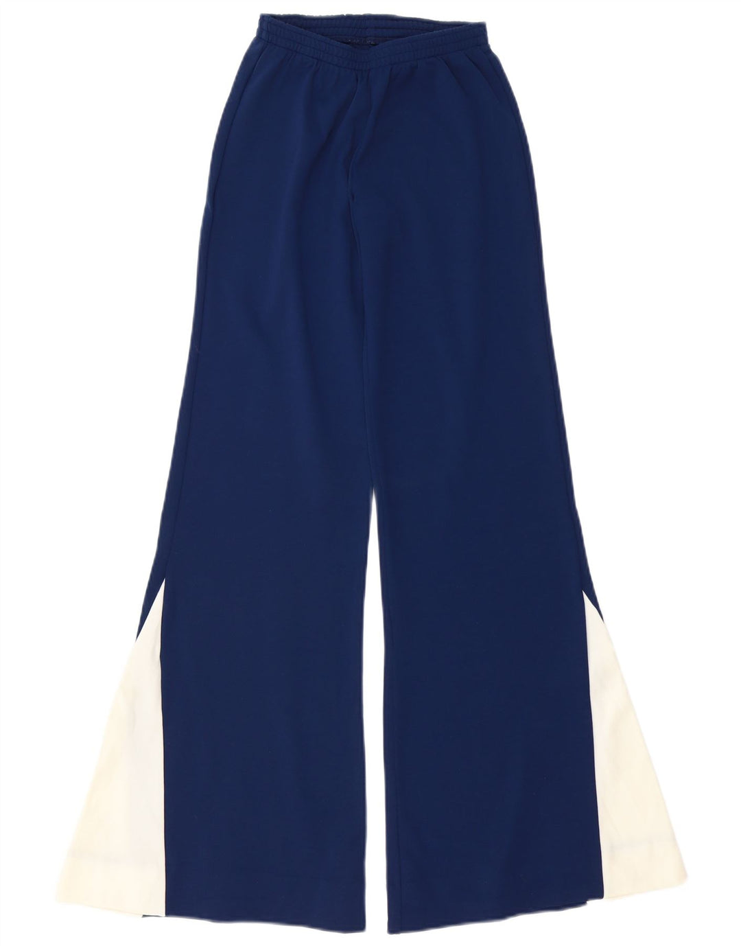 MEDICO Womens Flare Tracksuit Trousers IT 40 Small  Navy Blue Colourblock