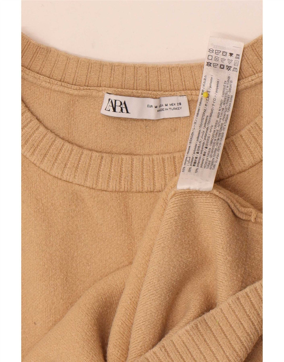 Zara Womens Vest Tank Top UK 14 Medium Beige Viscose