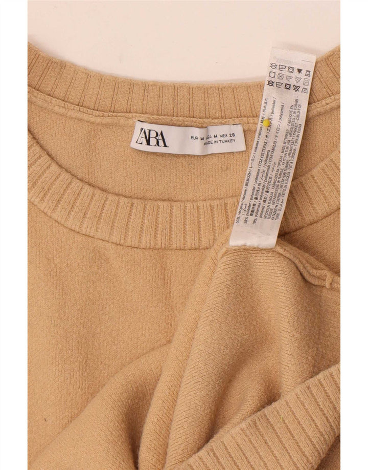 Zara Womens Vest Tank Top UK 14 Medium Beige Viscose