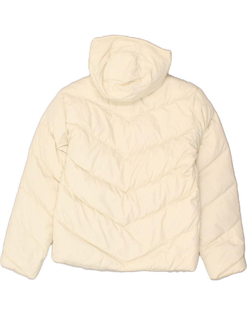SERGIO TACCHINI Mens Hooded Padded Jacket UK 38 Medium Off White Polyester | Vintage Sergio Tacchini | Thrift | Second-Hand Sergio Tacchini | Used Clothing | Messina Hembry 