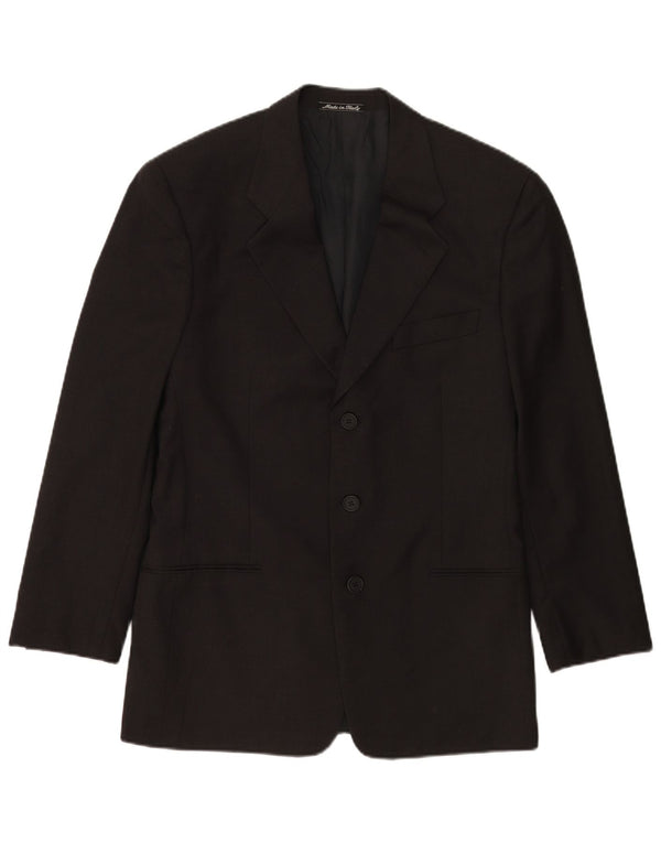 Giorgio Armani Mens 3 Button Blazer Jacket IT 48 Small Grey Virgin Wool