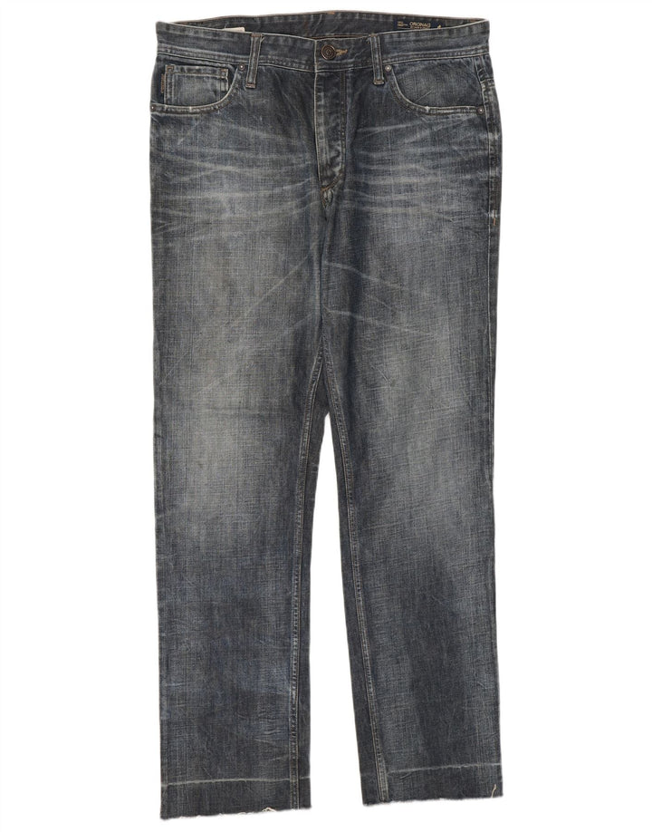 Jack & Jones Mens Straight Jeans W34 L31 Navy Blue