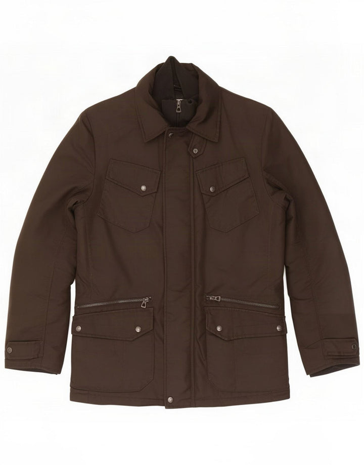 Geox Mens Utility Jacket UK 48 4XL Brown Polyamide