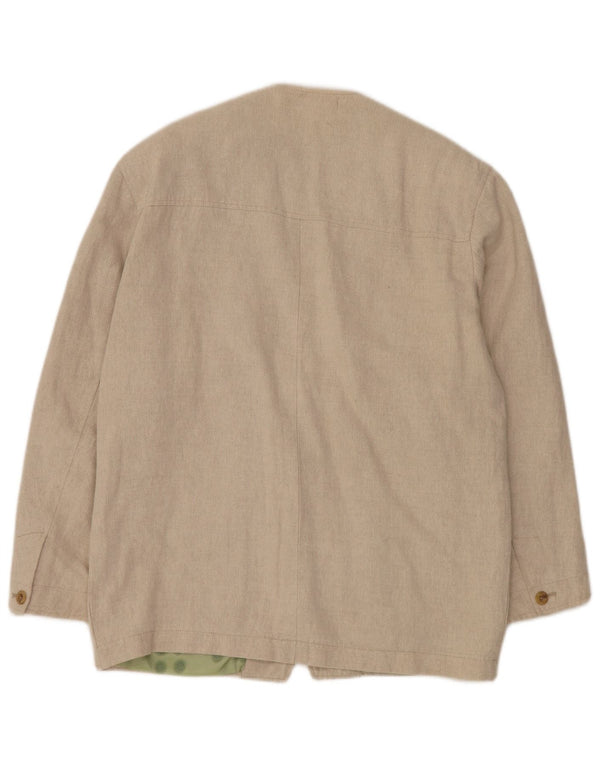 Redpoint Mens 3 Button Blazer Jacket IT 48 Medium Beige Herringbone Cotton