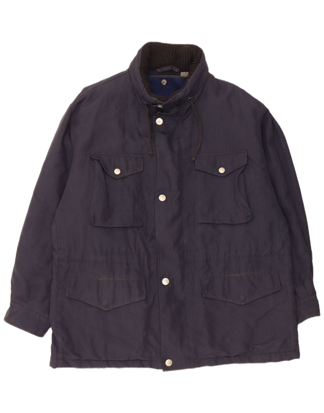 Henry Cottons Mens Utility Jacket IT 52 XL Navy Blue Nylon