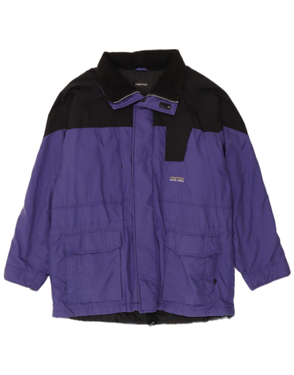 Vintage Mens Hooded Windbreaker Jacket UK 42 XL Purple Colourblock