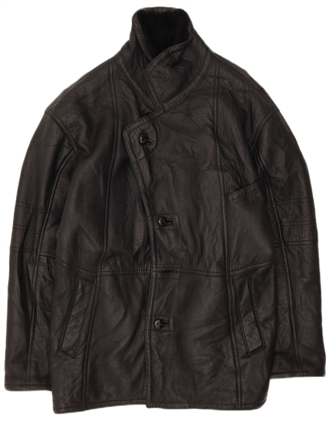 Vintage Mens Shearling Jacket IT 50 Large Black