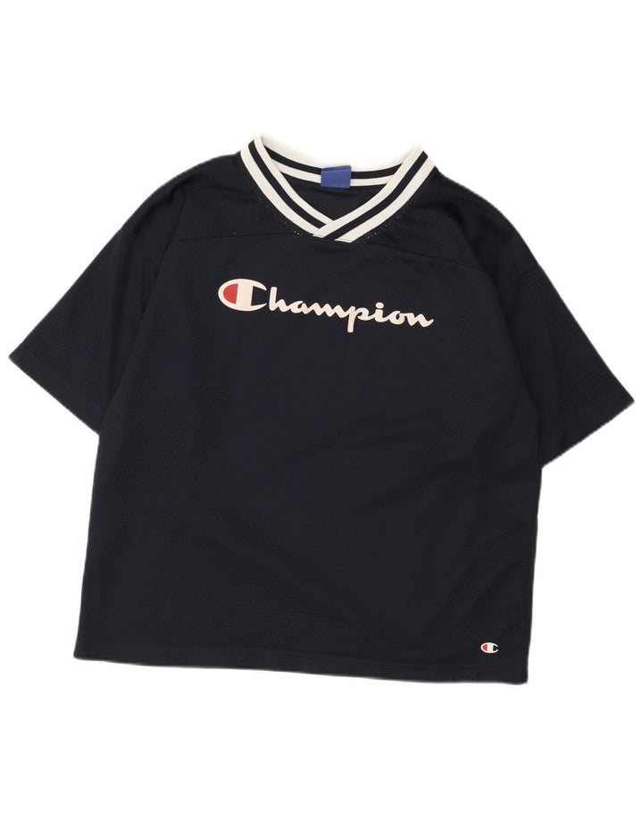 Champion Womens Graphic T-Shirt Top UK 14 Medium Black