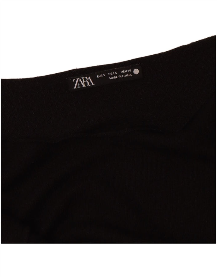 Zara Womens Oversized Top Long Sleeve UK 10 Small Black