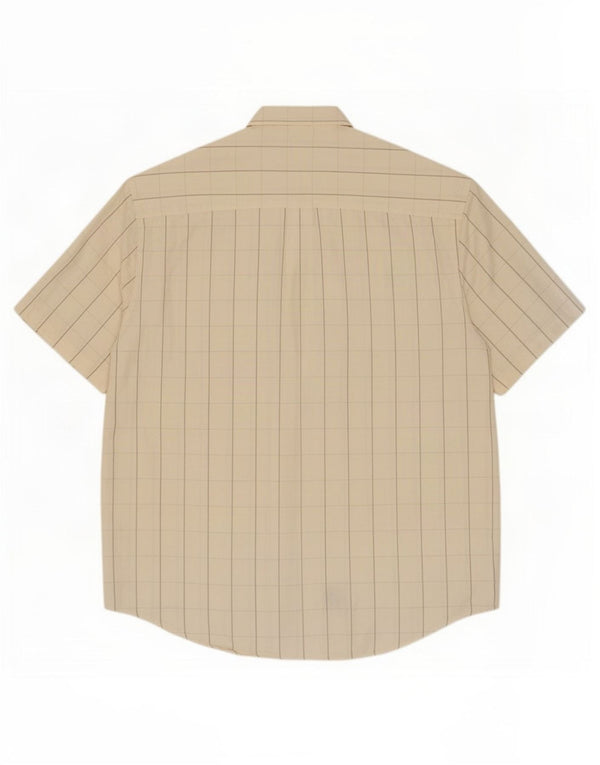 Nautica Mens Short Sleeve Shirt Medium White Check Linen