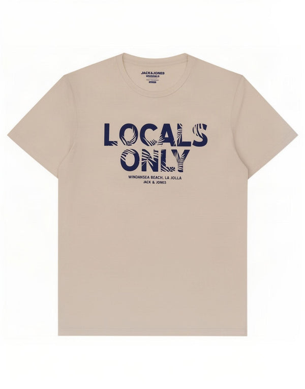 Jack & Jones Mens Regular Fit Graphic T-Shirt Top Medium White Polyester