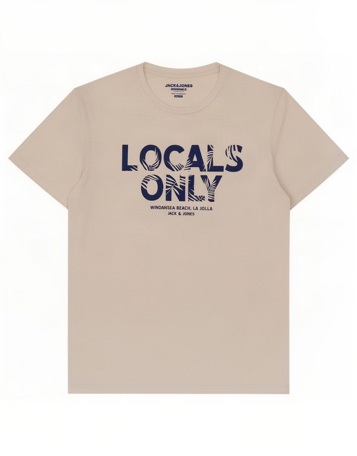 Jack & Jones Mens Regular Fit Graphic T-Shirt Top Medium White Polyester